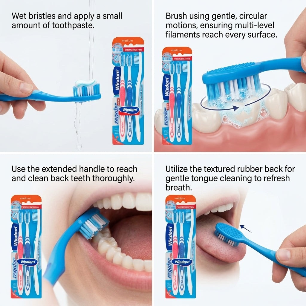 Wisdom 3 Medium Regular Plus Toothbrushes