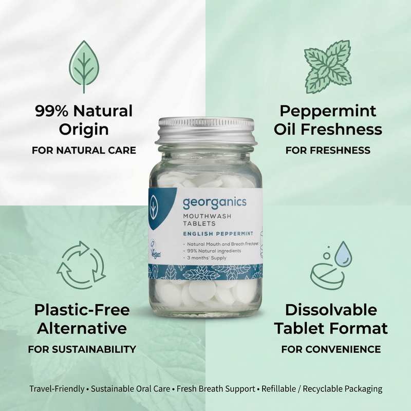 Georganics English Peppermint Mouthwash Tablets 180 Tablets