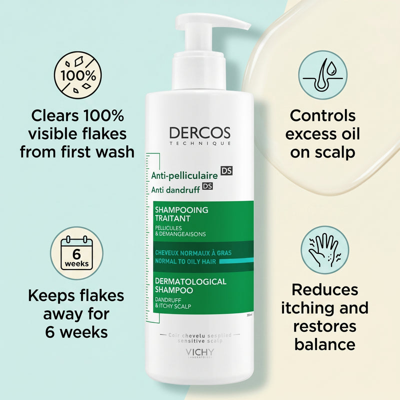 Vichy Dercos Anti-Dandruff Shampoo for Normal to Oily Hair 390ml