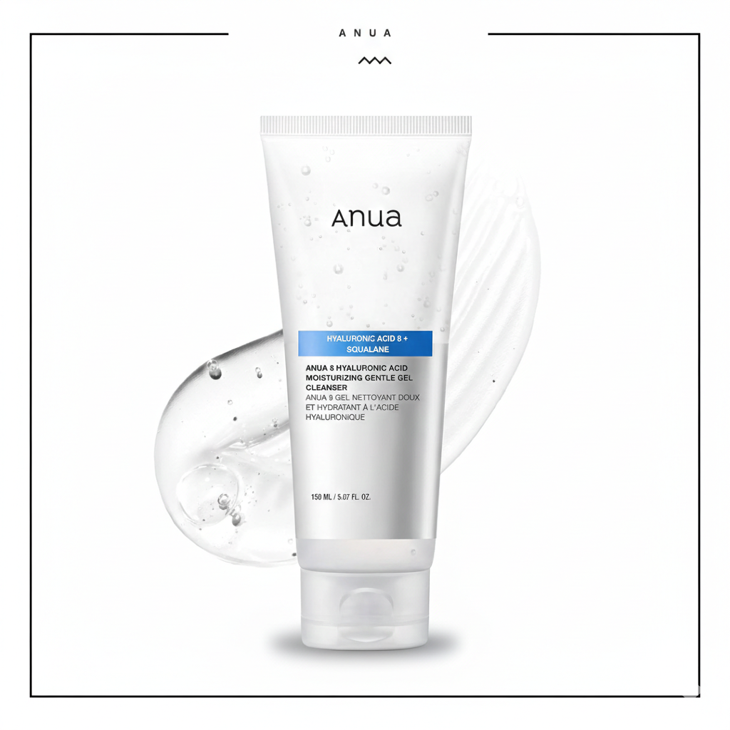 Anua hyaluronic acid 8 + squalane moisturising gentle gel cleanser 150ml