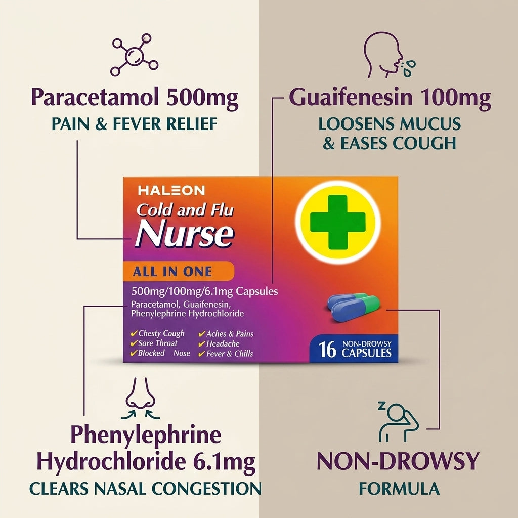 Haleon Cold & Flu Nurse All In One Capsules 16 caps