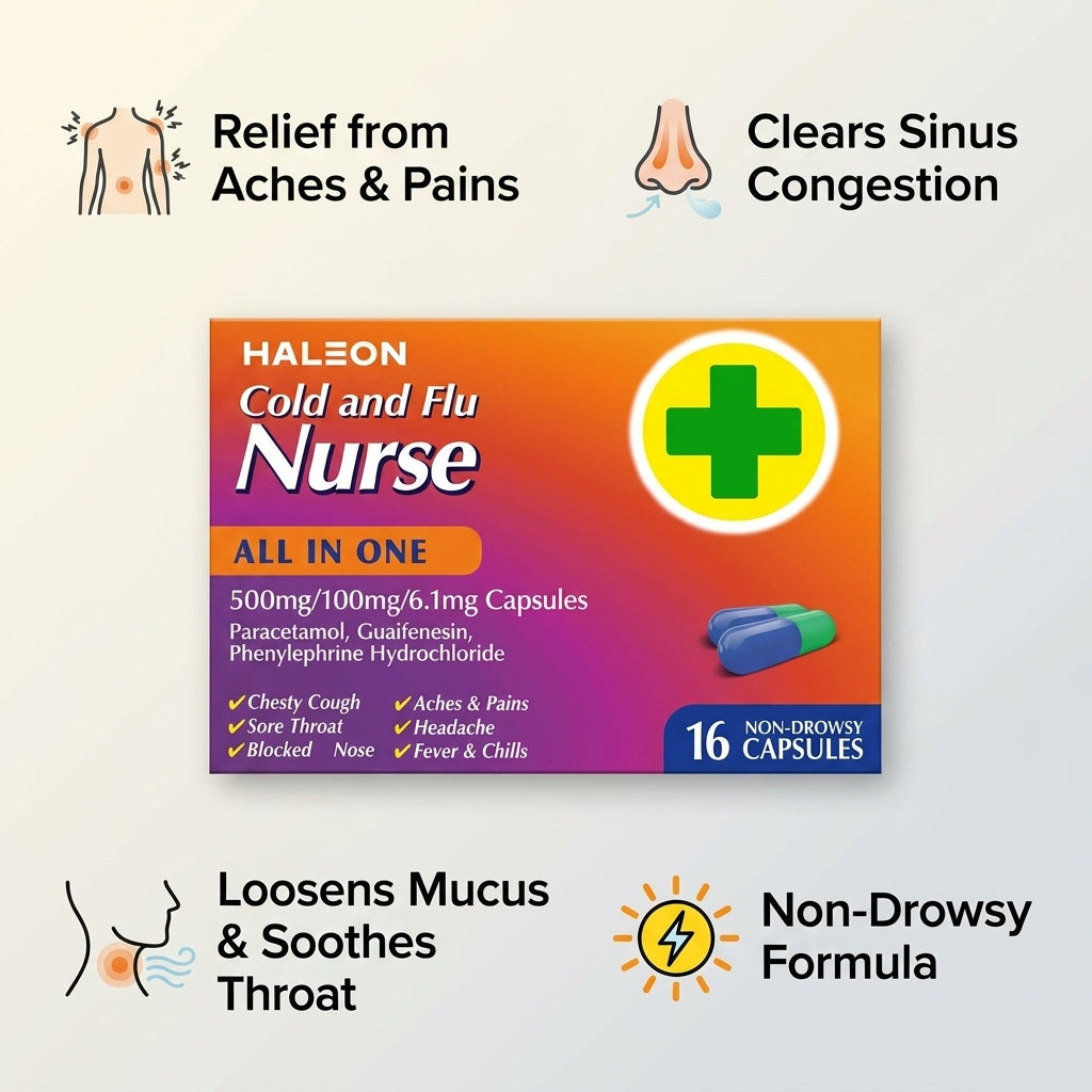 Haleon Cold & Flu Nurse All In One Capsules 16 caps