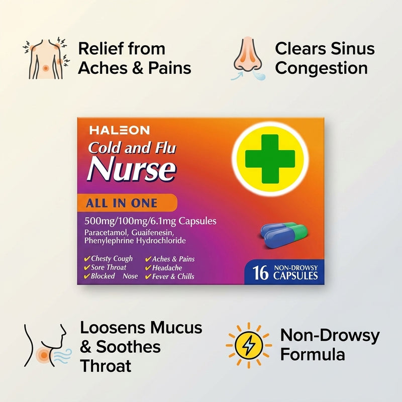 Haleon Cold & Flu Nurse All In One Capsules 16 caps