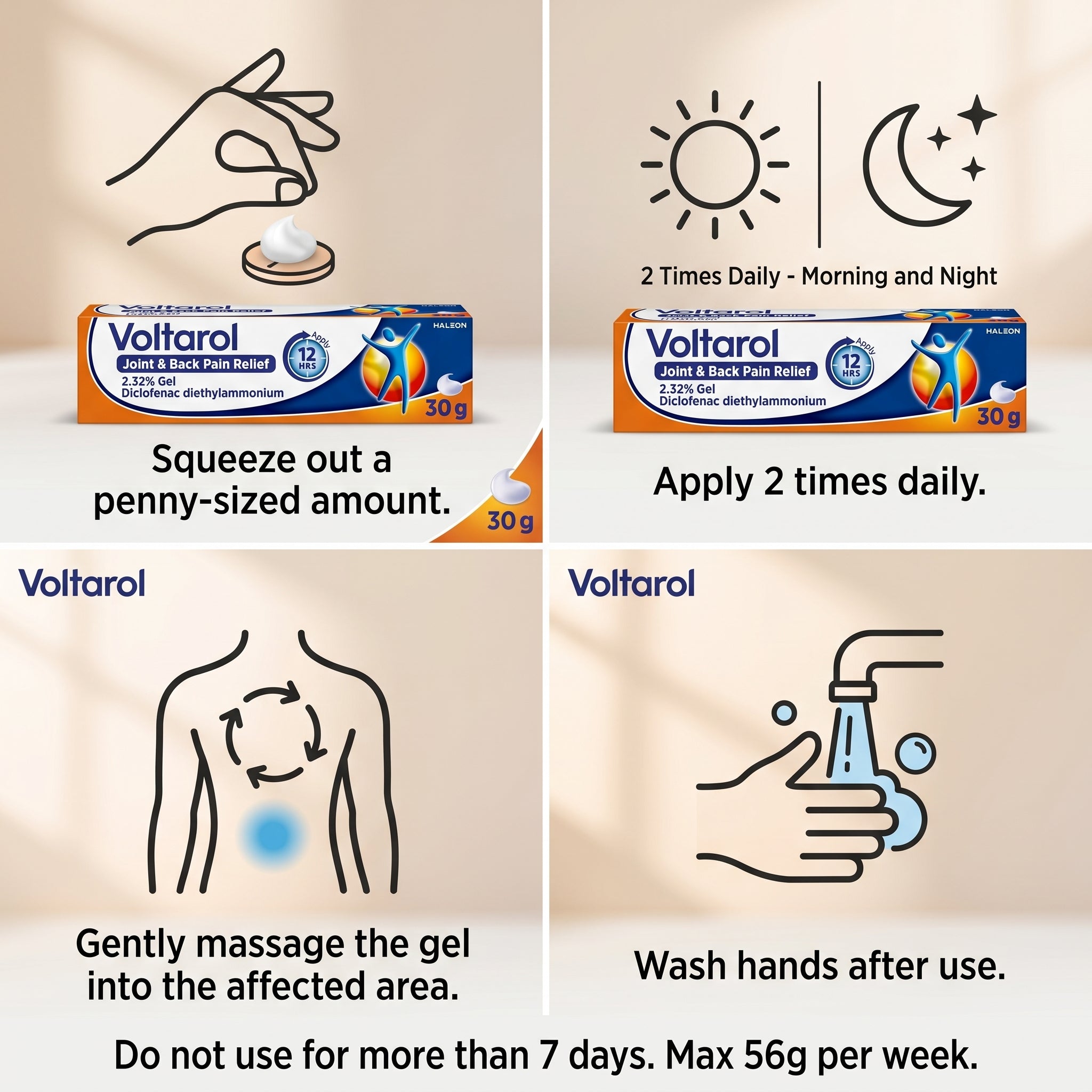 Voltarol Joint & Back Pain Relief Gel 2.32% 30g