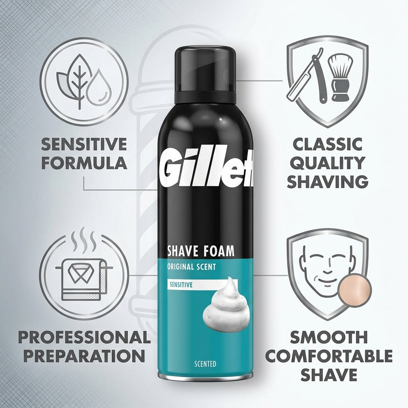 Gillette Classic Shave Foam Sensitive 200ml