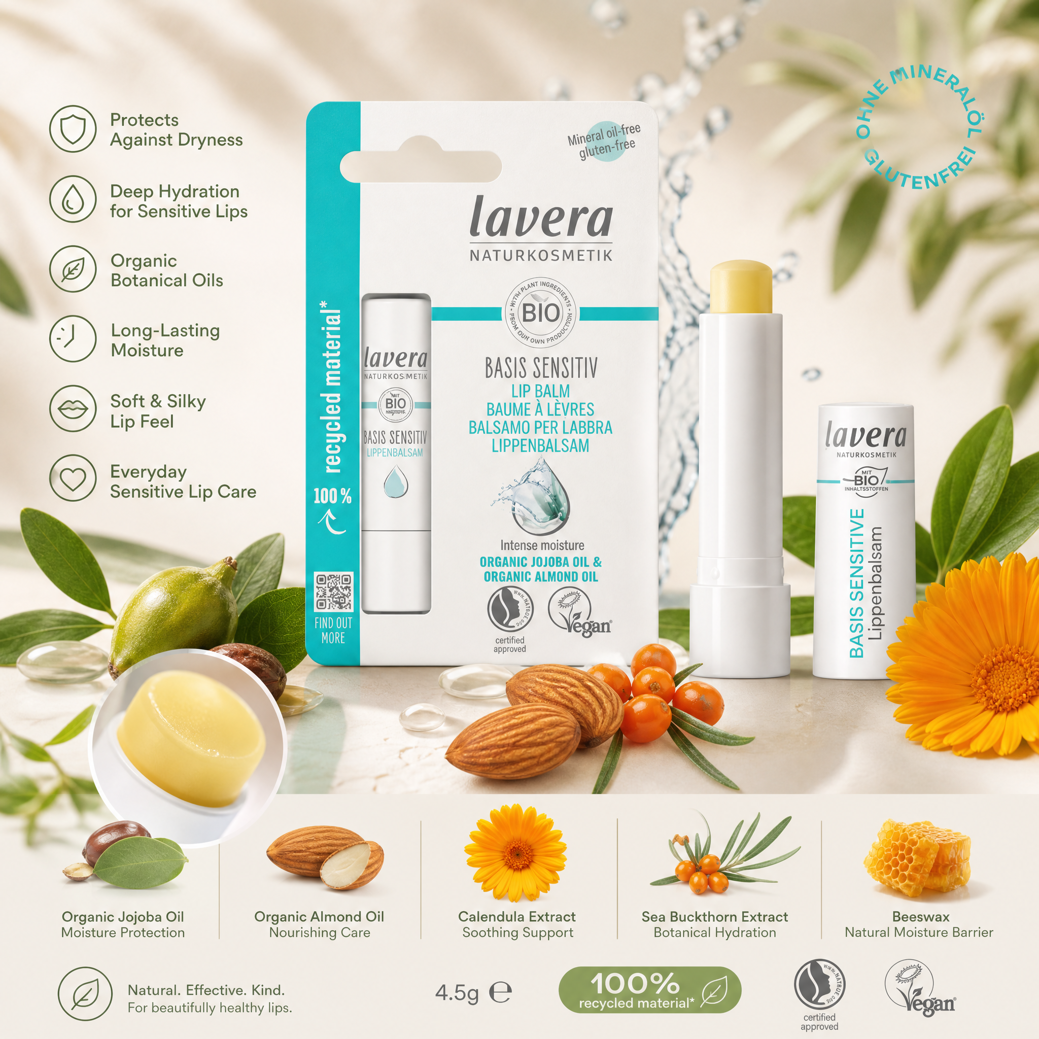 Lavera Natural Basis Lip Balm 4.5g