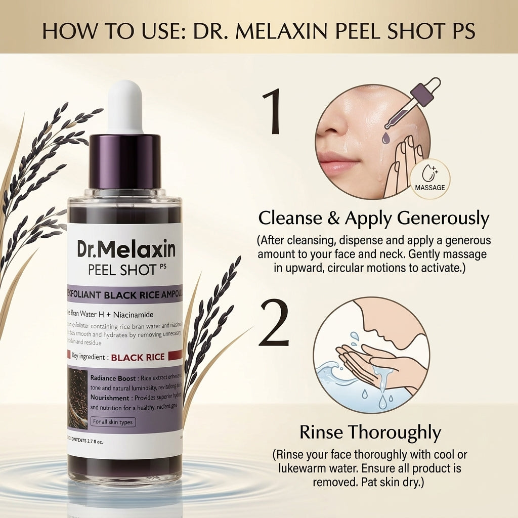 Dr. Melaxin Peel Shot Exfoliating Black Rice Ampoule 80ml