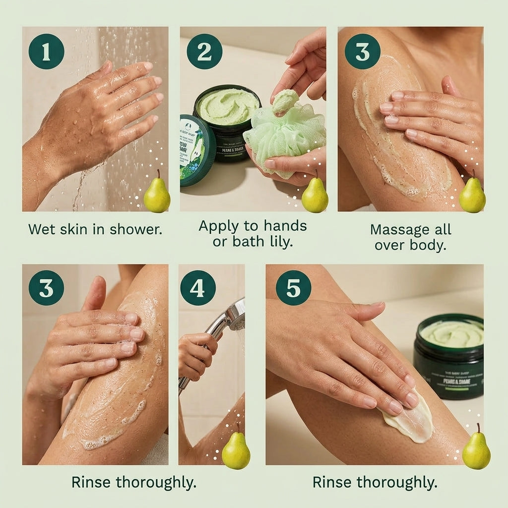 The Body Shop Pears & Share Cream Body Scrub Creamy & Smoothing Exfoliation 240ml