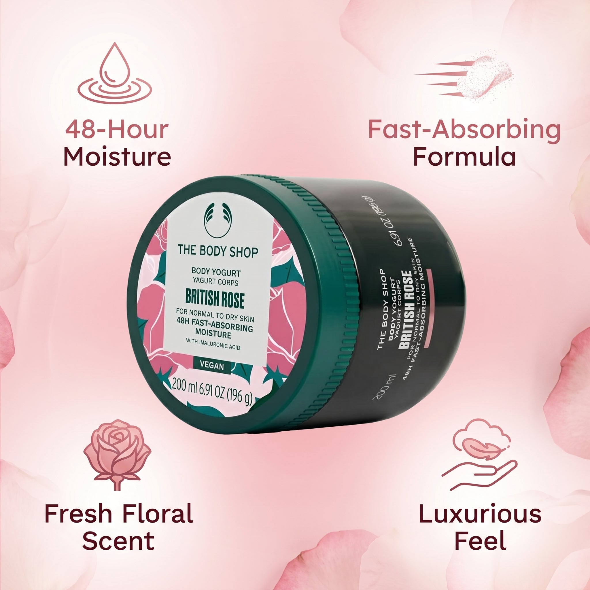 The Body Shop British Rose Body Yogurt, 200 ml