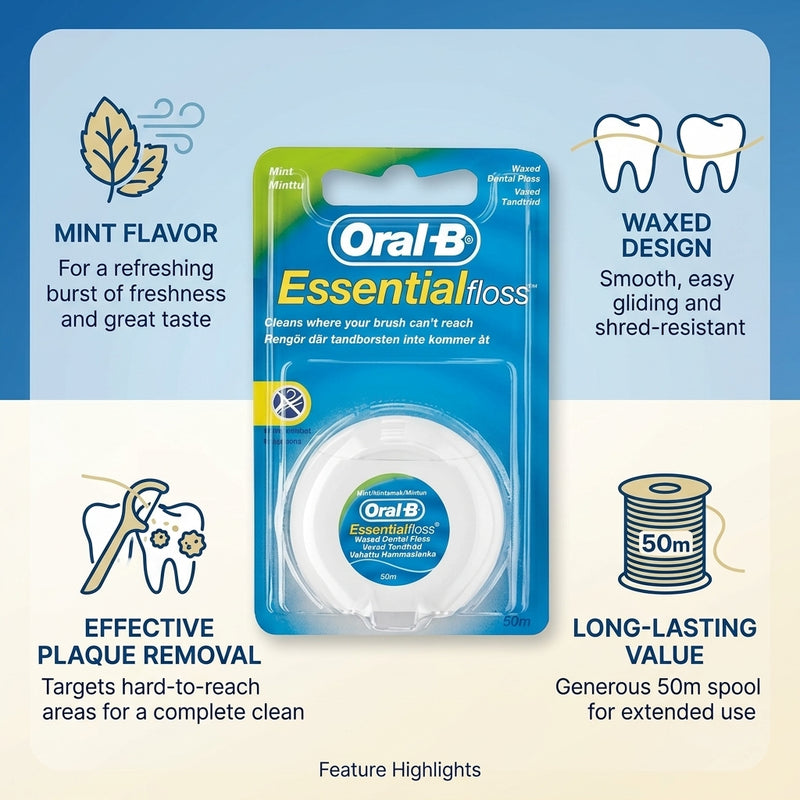 Oral-B Essential Floss Mint Waxed 50m