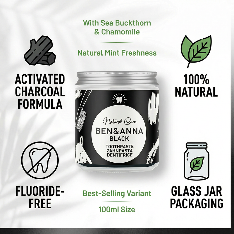 Ben & Anna Toothpaste (Black) with activated Charcoal 100ml
