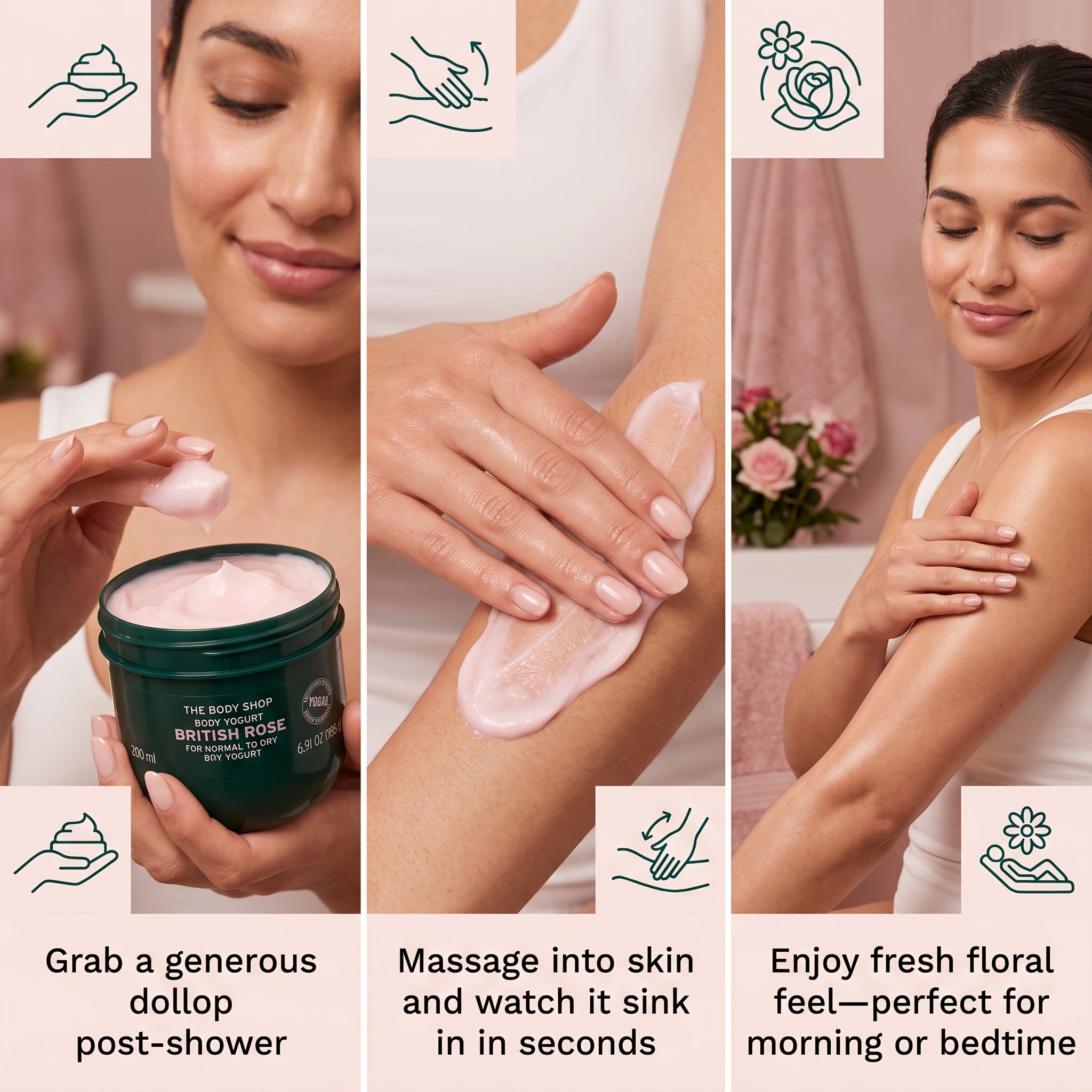 The Body Shop British Rose Body Yogurt, 200 ml