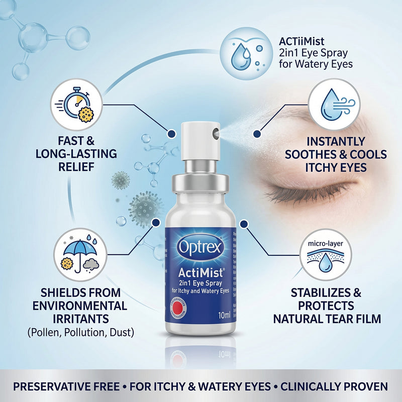 Optrex ActiMist 2in1 Eye Spray for Itchy and Watery Eyes 10ml