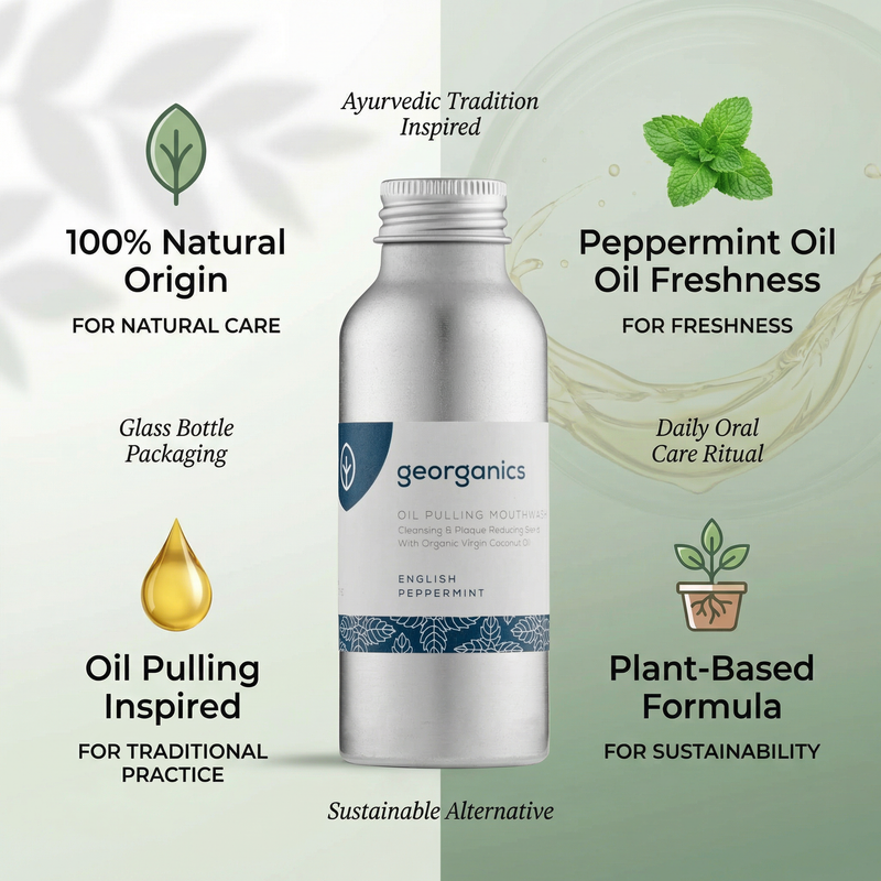Georganics Oil Pulling Mouthwash - Peppermint 100ml
