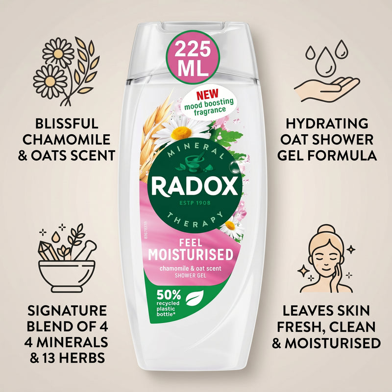 Radox Shower Gel 225ml Feel Moisturised