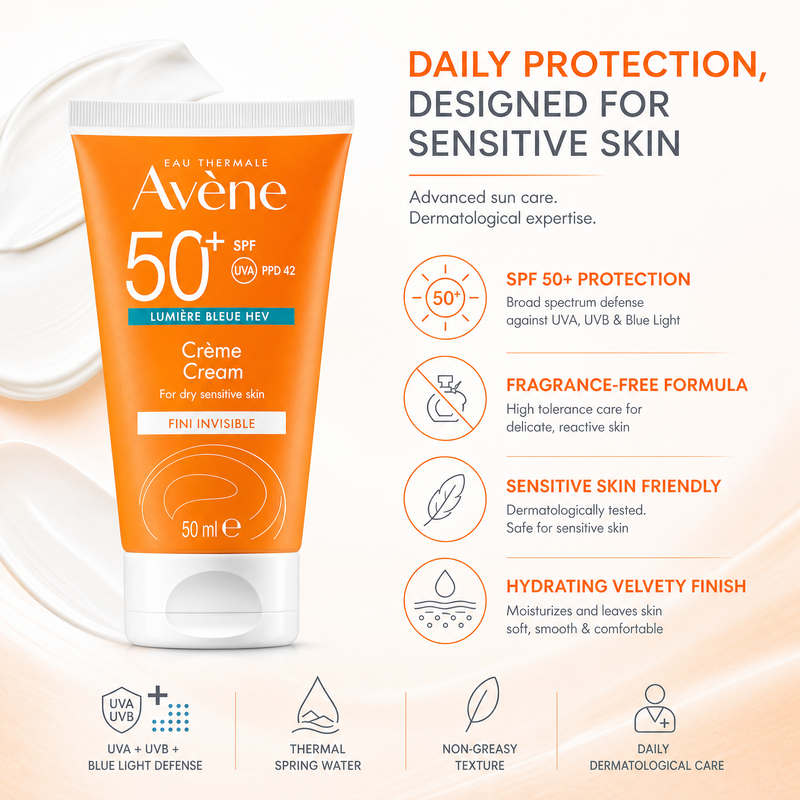 Avene Frangrance Free Creme for Dry Skin 50+ SPF 50ml