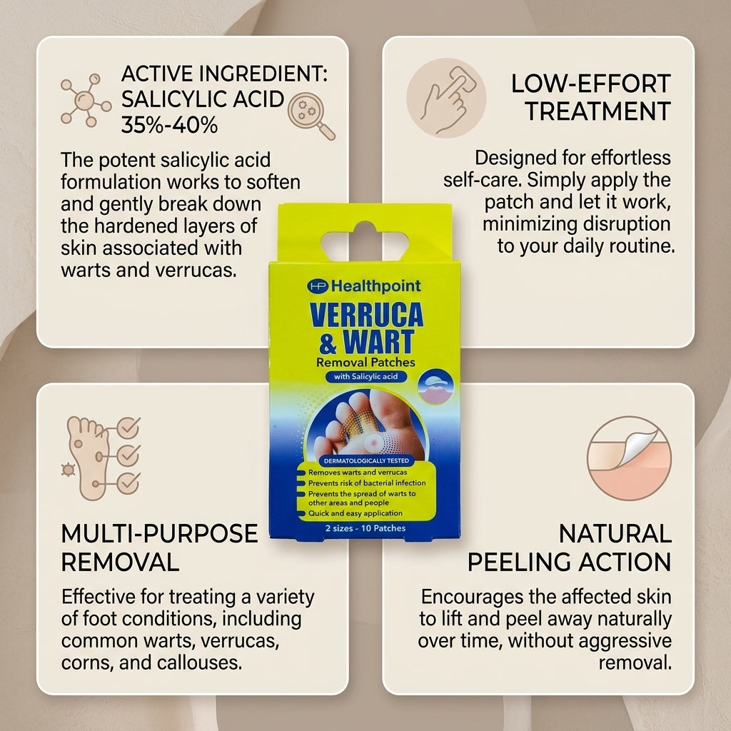 Healthpoint Verruca & Wart Removal Patch 10 Patches