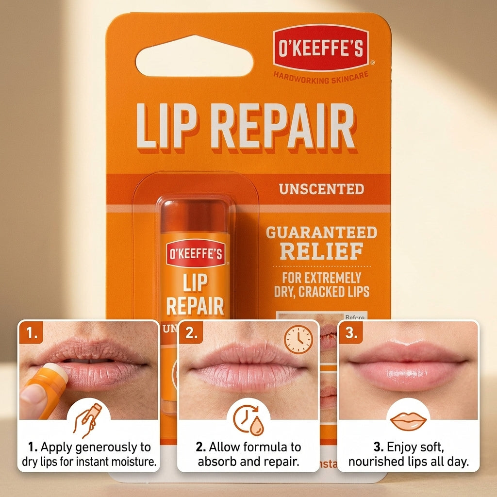 O'Keeffe's Lip Repair Unscented Lip Balm 4.2g