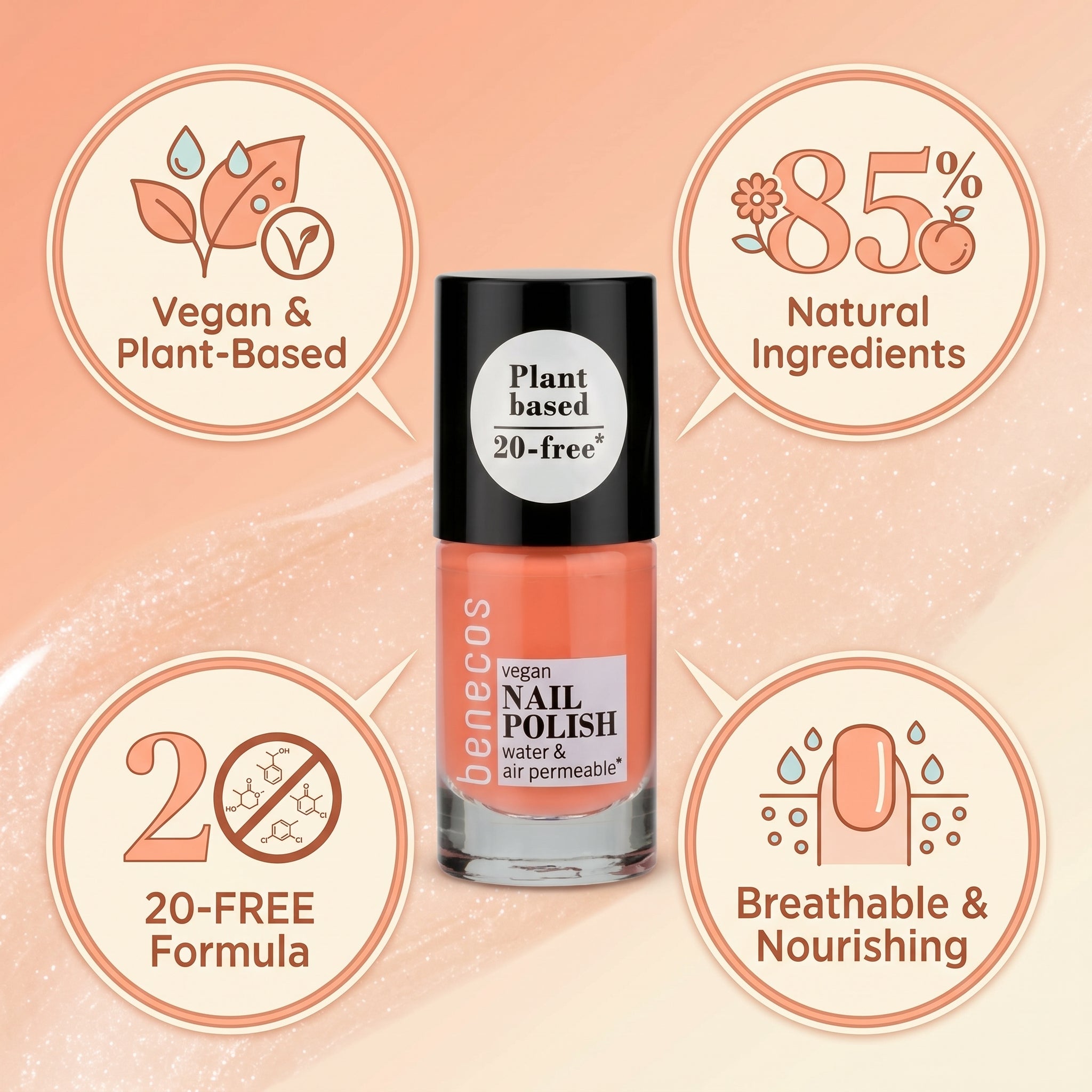 Benecos Nail Polish Peach Sorbet 5ml