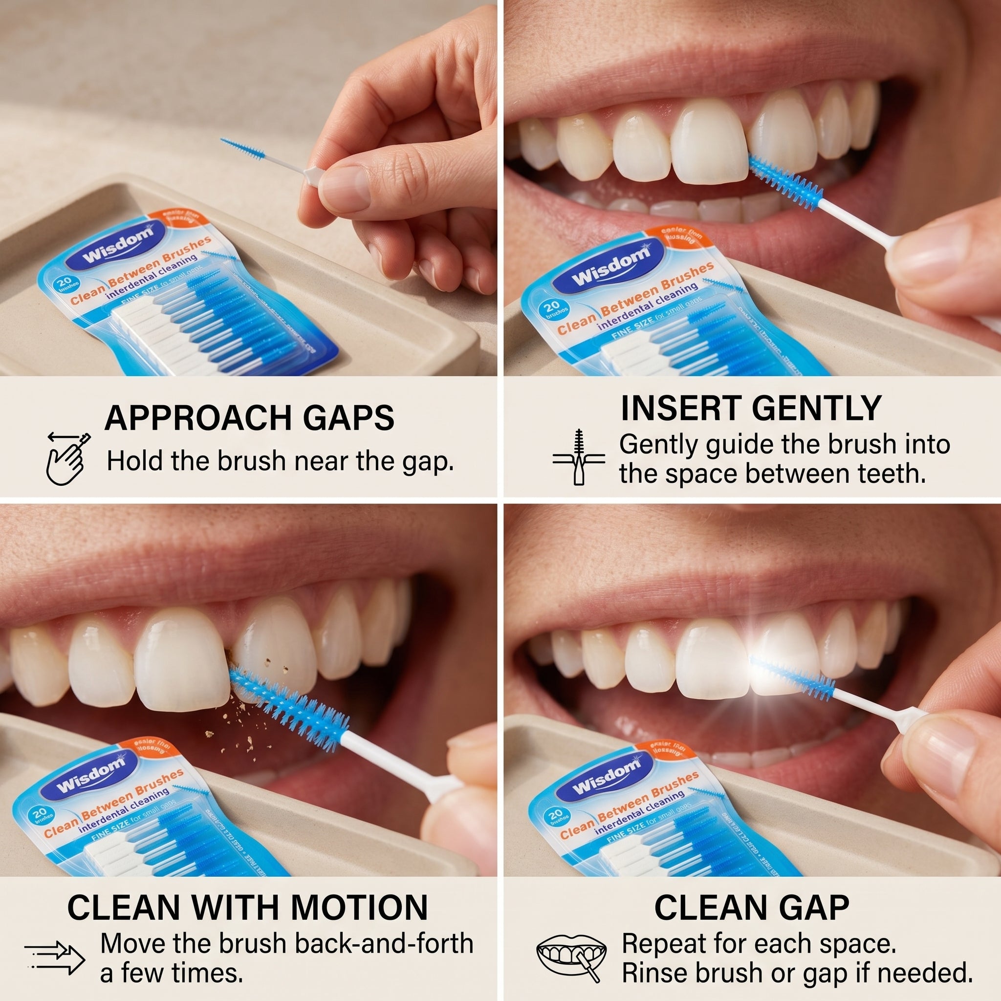 Wisdom Clean Between Interdental Brushes 20 Brushes