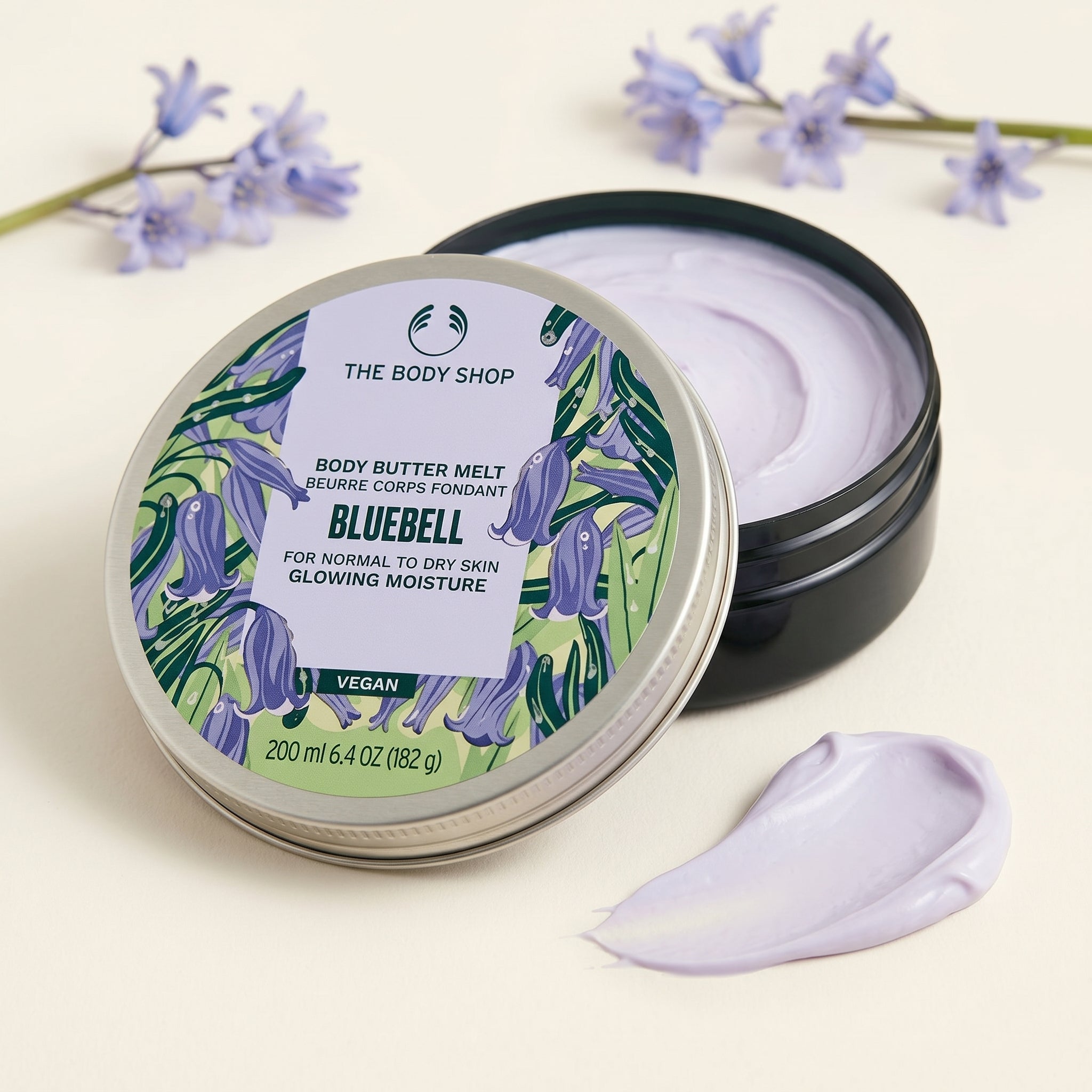 The Body Shop Bluebell Body Butter Melt Glowing Moisturiser 200ml