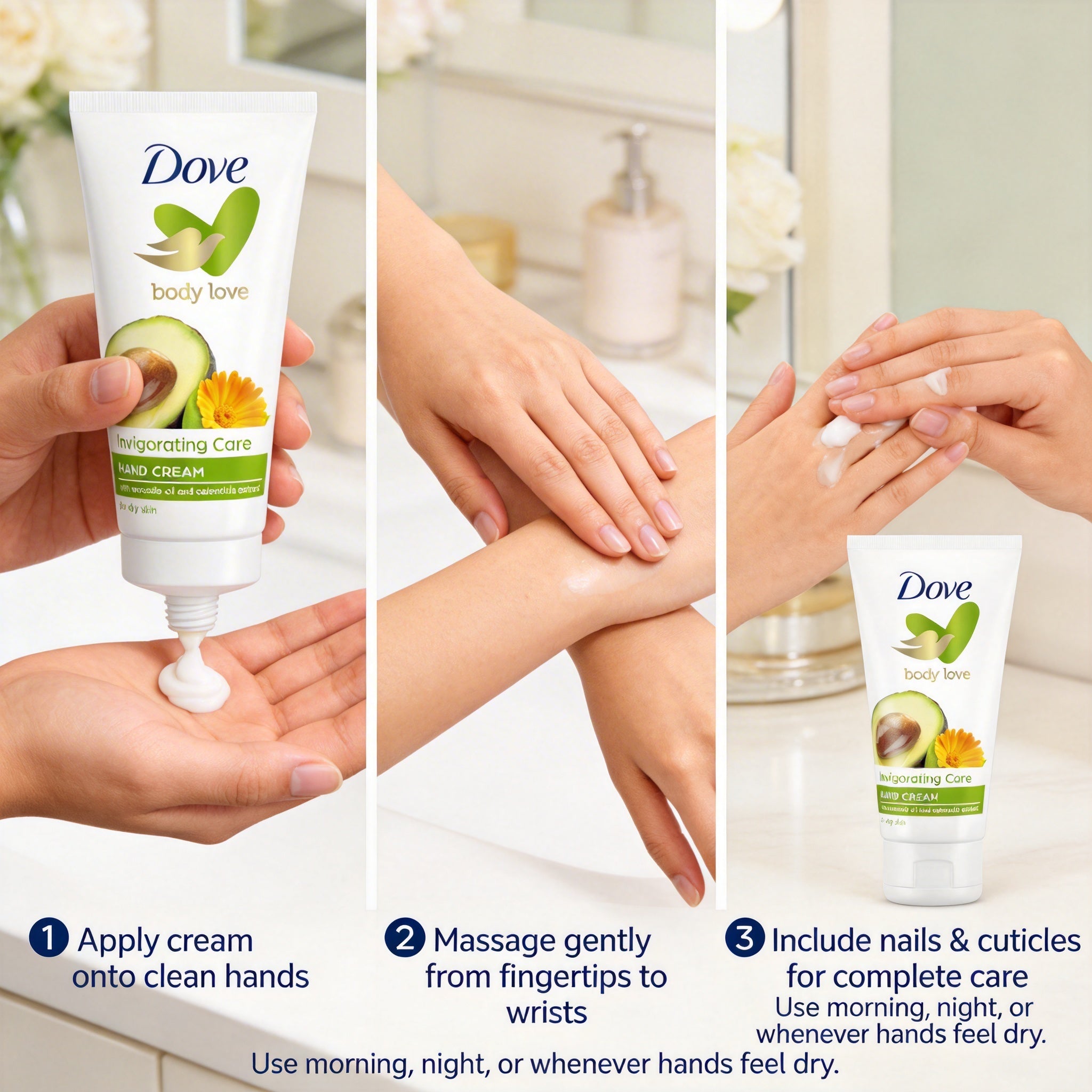 Dove Body Love Avocado Hand Cream For Dry Skin 75ML
