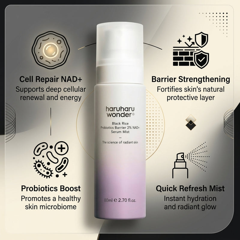 Haruharu Wonder Black Rice Probiotics Barrier 2% NAD + Serum Mist 80ml