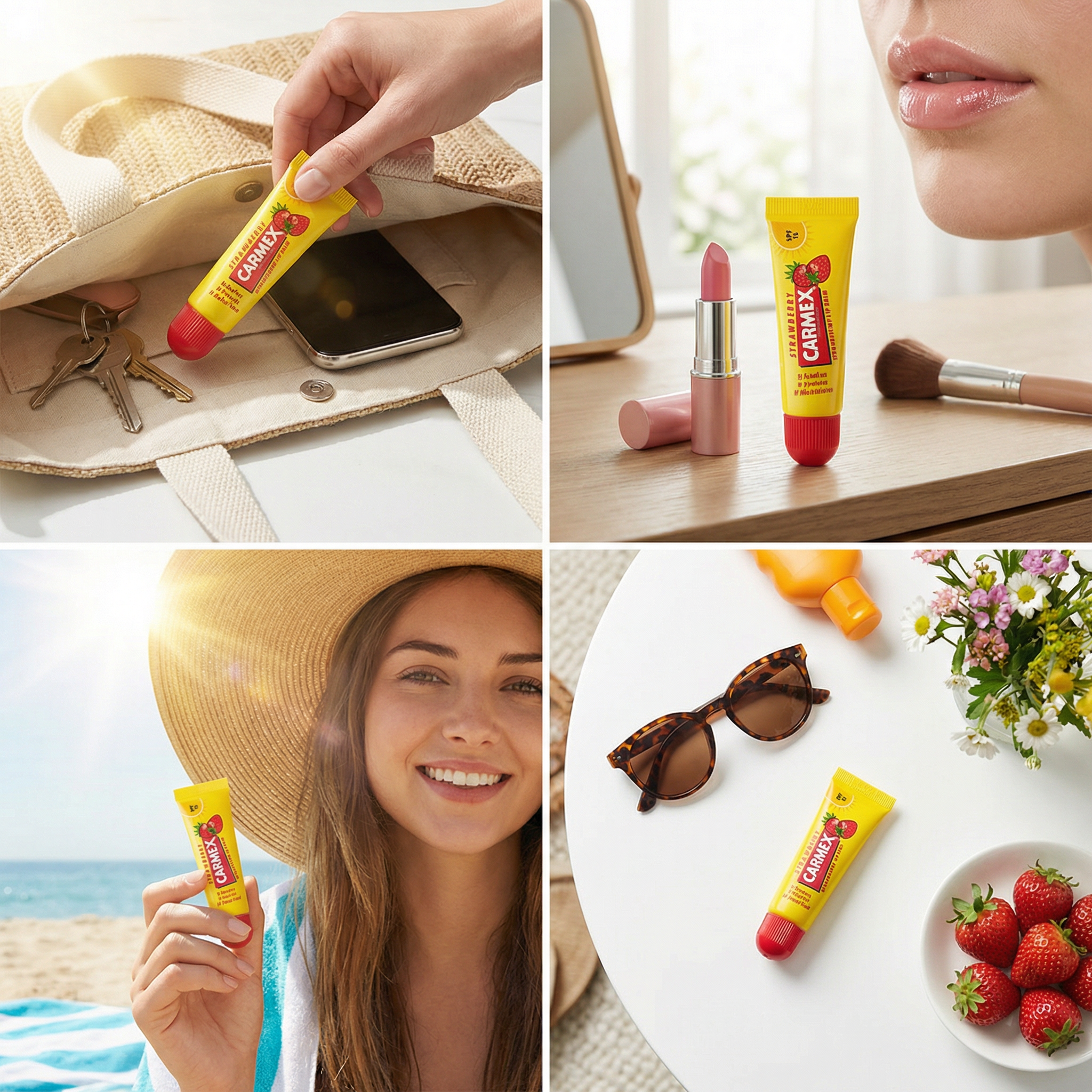 Carmex strawberry lip balm tube 10g
