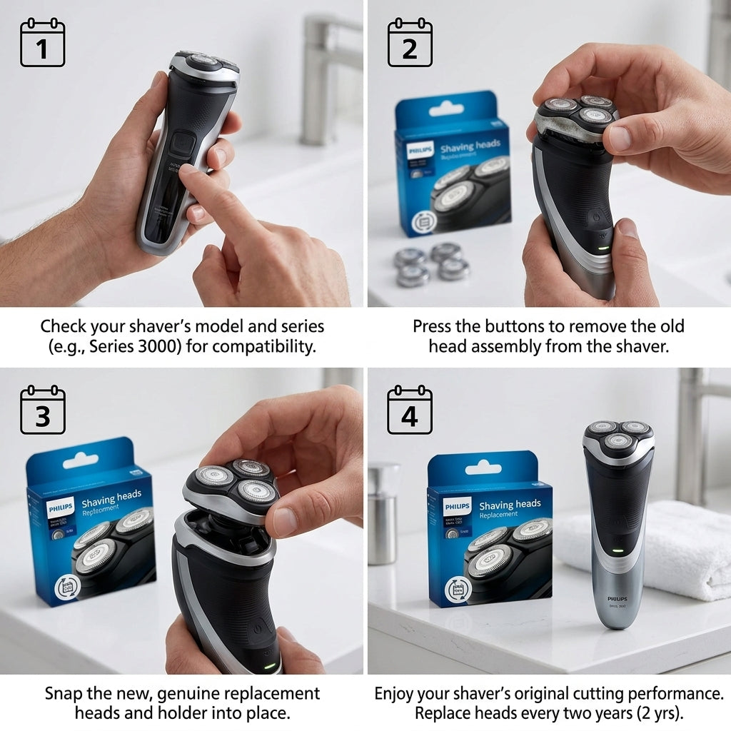 Philips Genuine Replacement Shaver Shaving Heads