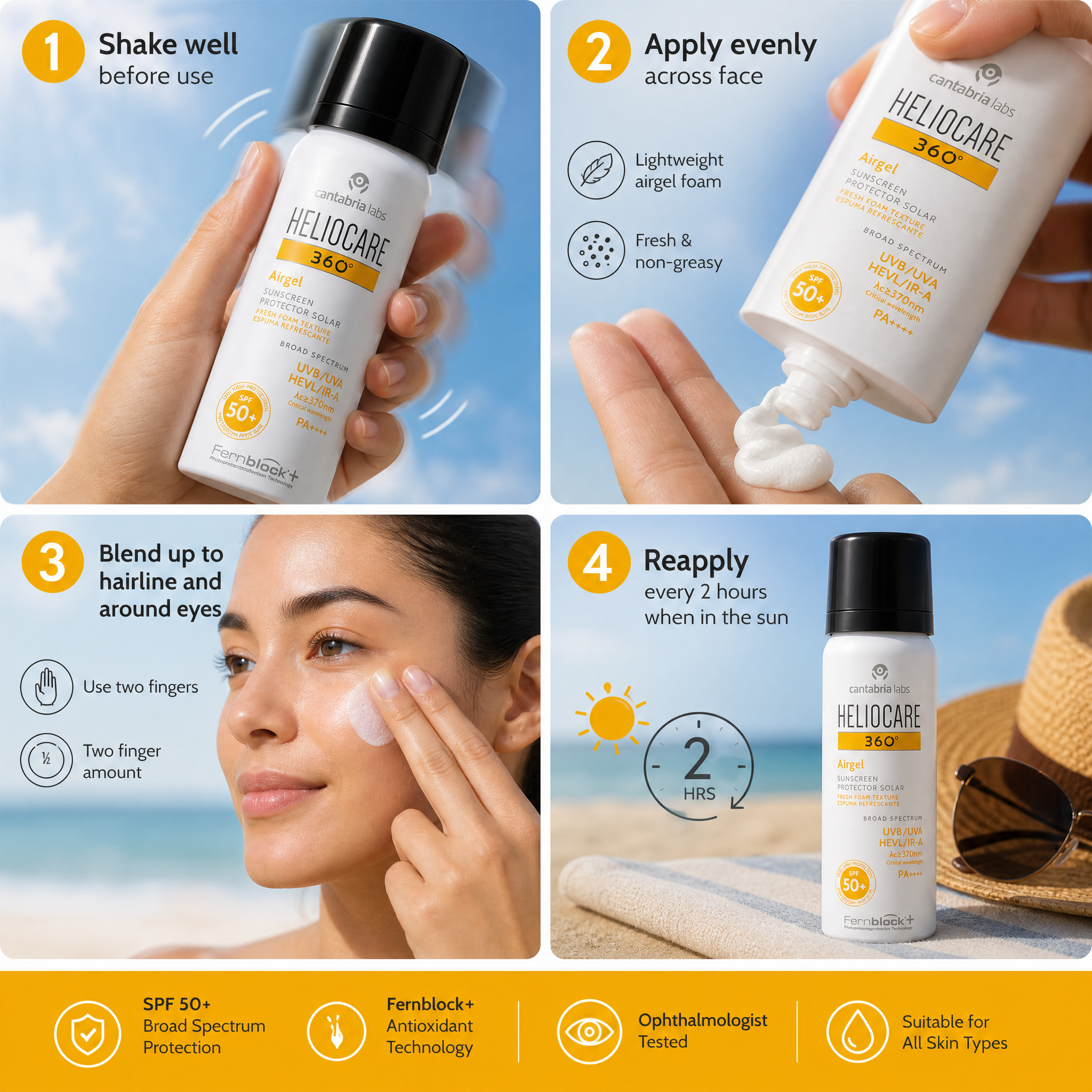 Heliocare 360 Airgel Sunscreen Protector Solar SPF 50+PA++++ 60ml