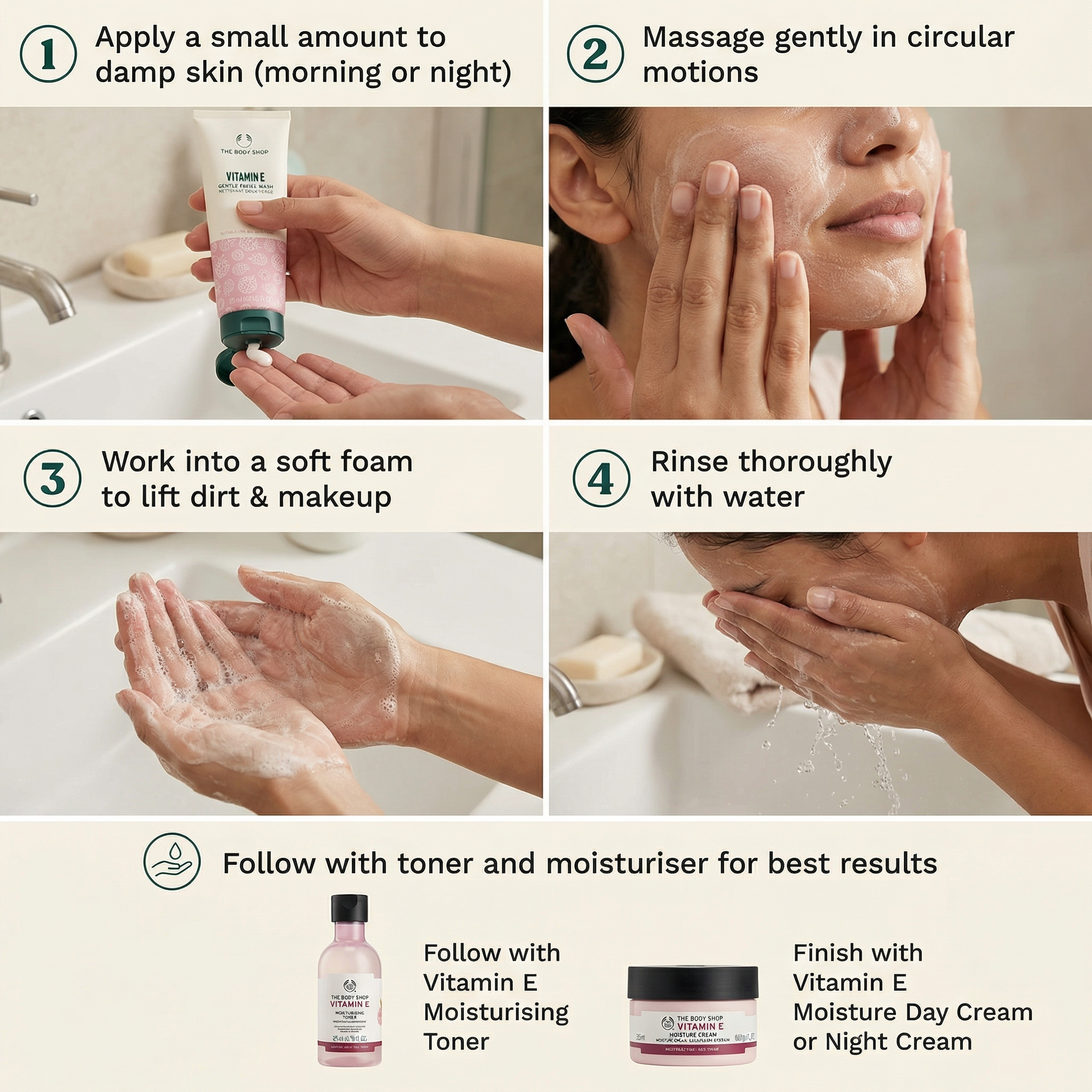 The Body Shop Vitamin E Gentle Face Wash (1x 125ml)