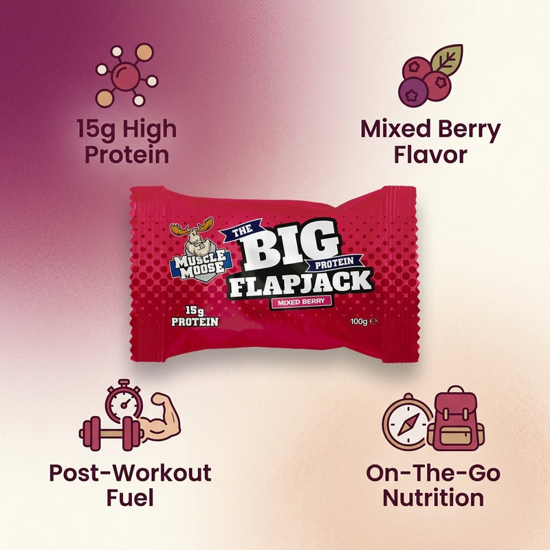 Muscle Moose Big Protein Flapjack Mixed Berry 100g