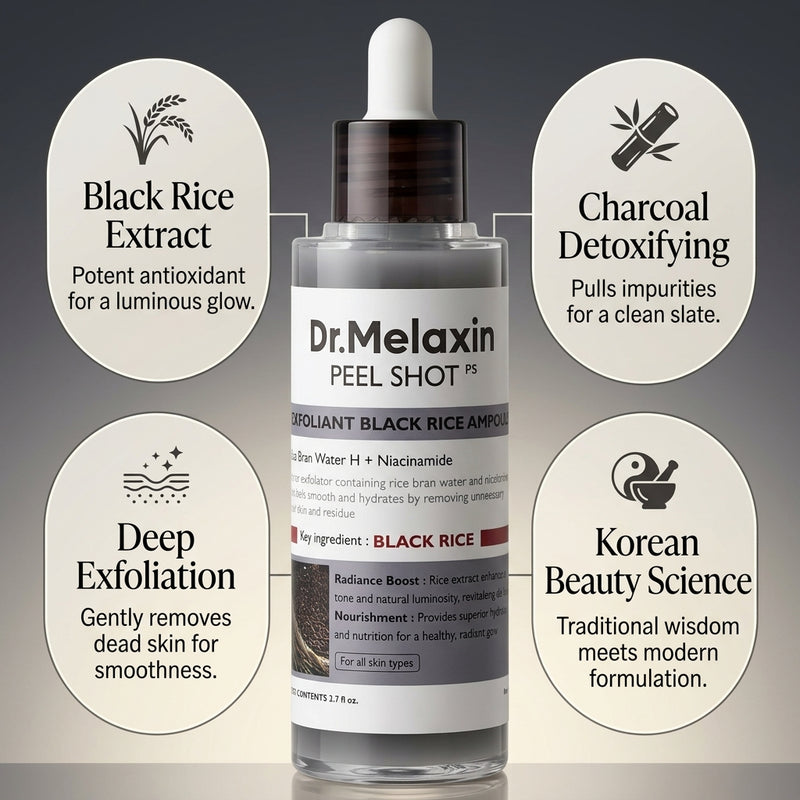 Dr. Melaxin Peel Shot Exfoliating Black Rice Ampoule 80ml