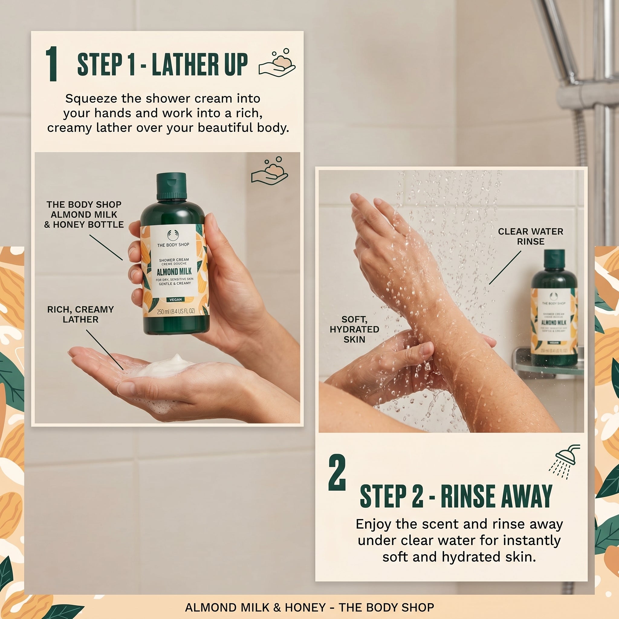 The Body Shop Almond Milk & Honey Shower Cream 250ml