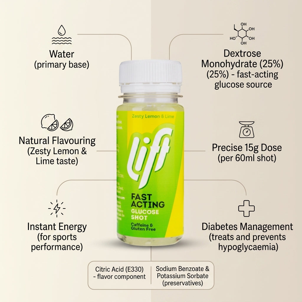 Lift Fast Acting Glucose Shot Zesty Lemon & Lime 60ml
