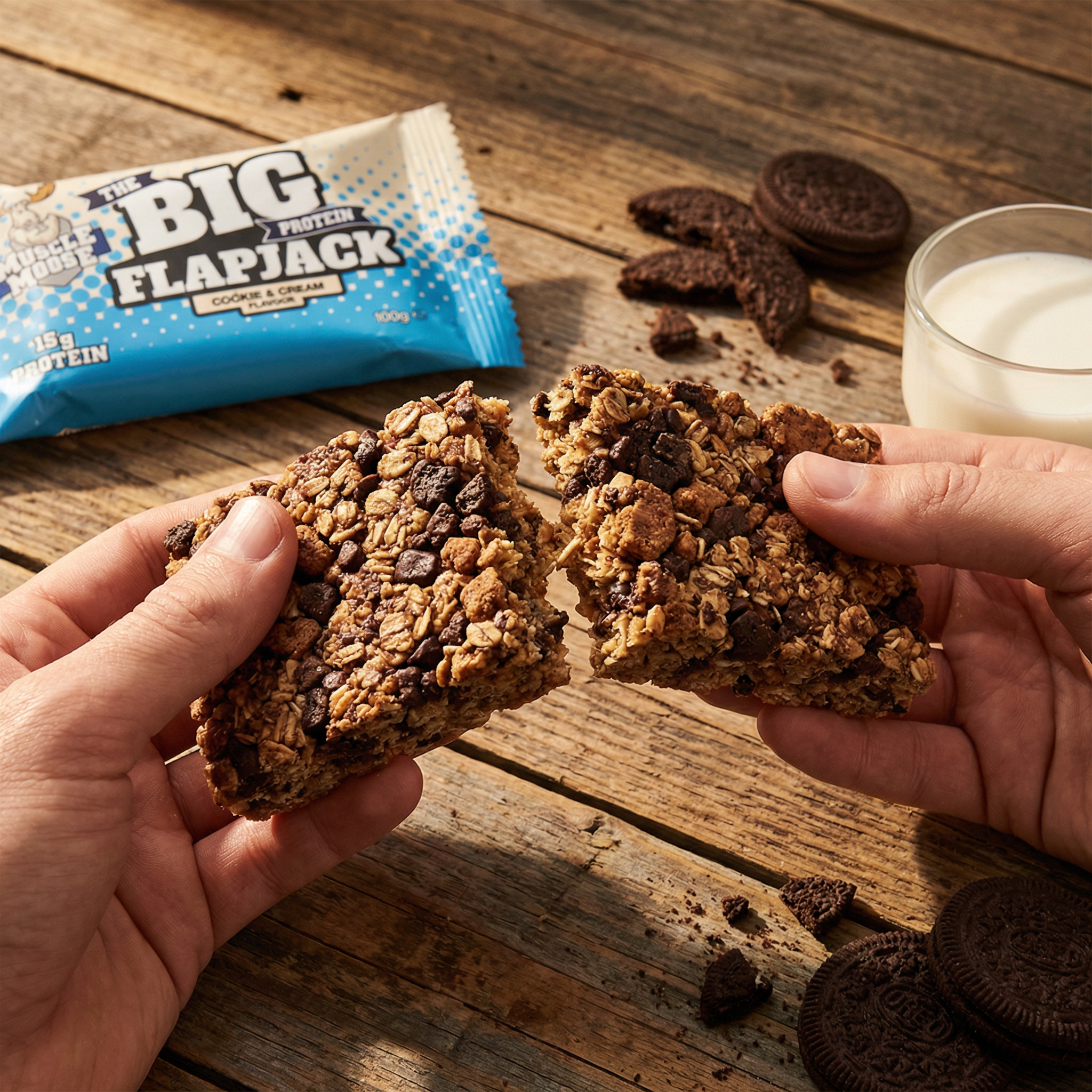 The Big Protein Flapjack Cookie & Cream 100g