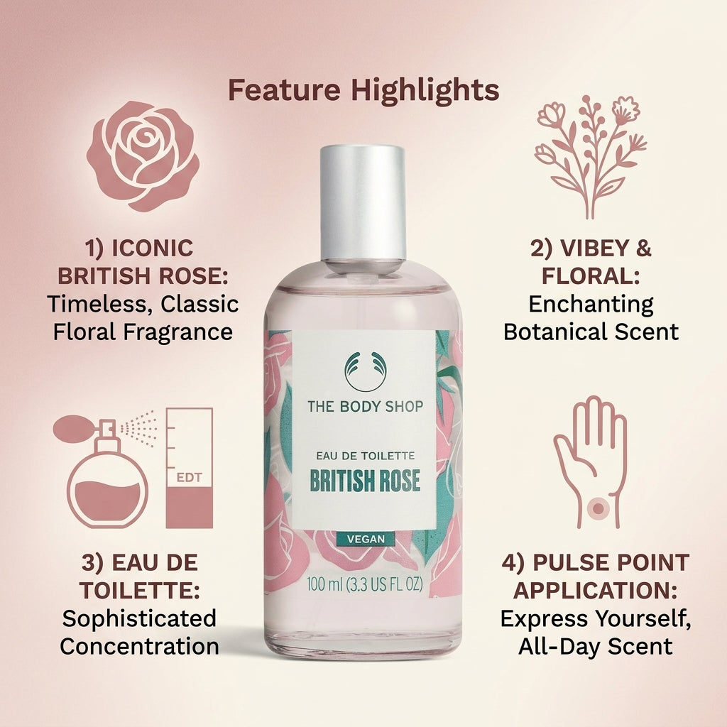 The Body Shop British Rose Eau De Toilette 100ml