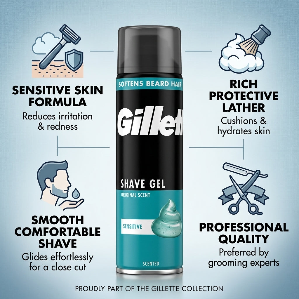 Gillette Classic Shave Gel Sensitive Skin 200ml