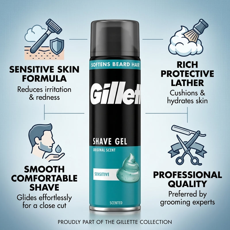 Gillette Classic Shave Gel Sensitive Skin 200ml