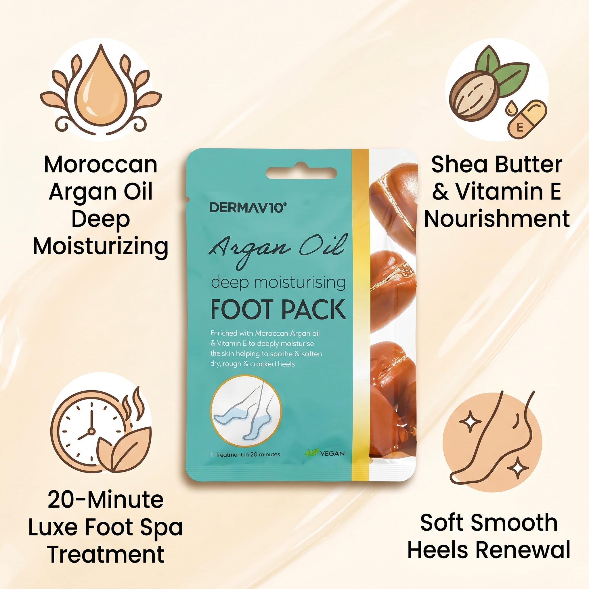 DERMA V10 ARGAN OIL FOOT PACK