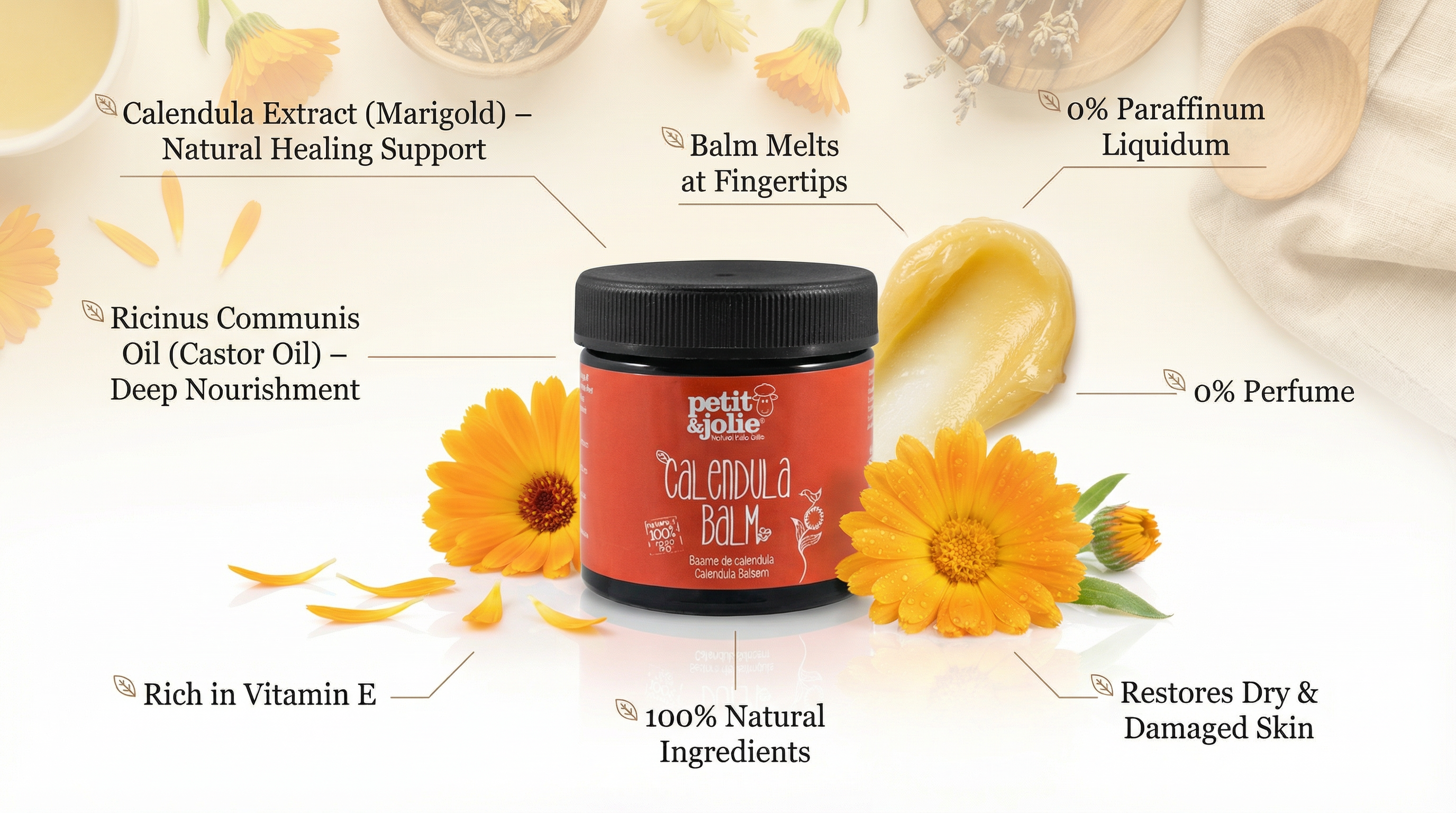 Petit & Jolie Calendula Balsem 55ml