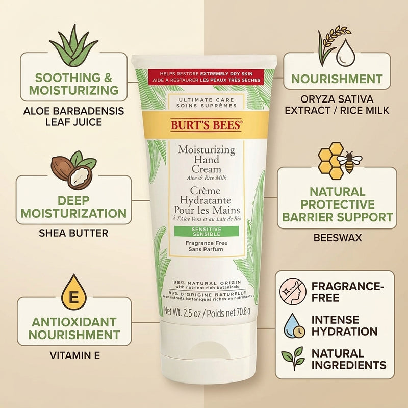 Burt's Bees Sensitive Moisturizing Hand Cream 70.8g