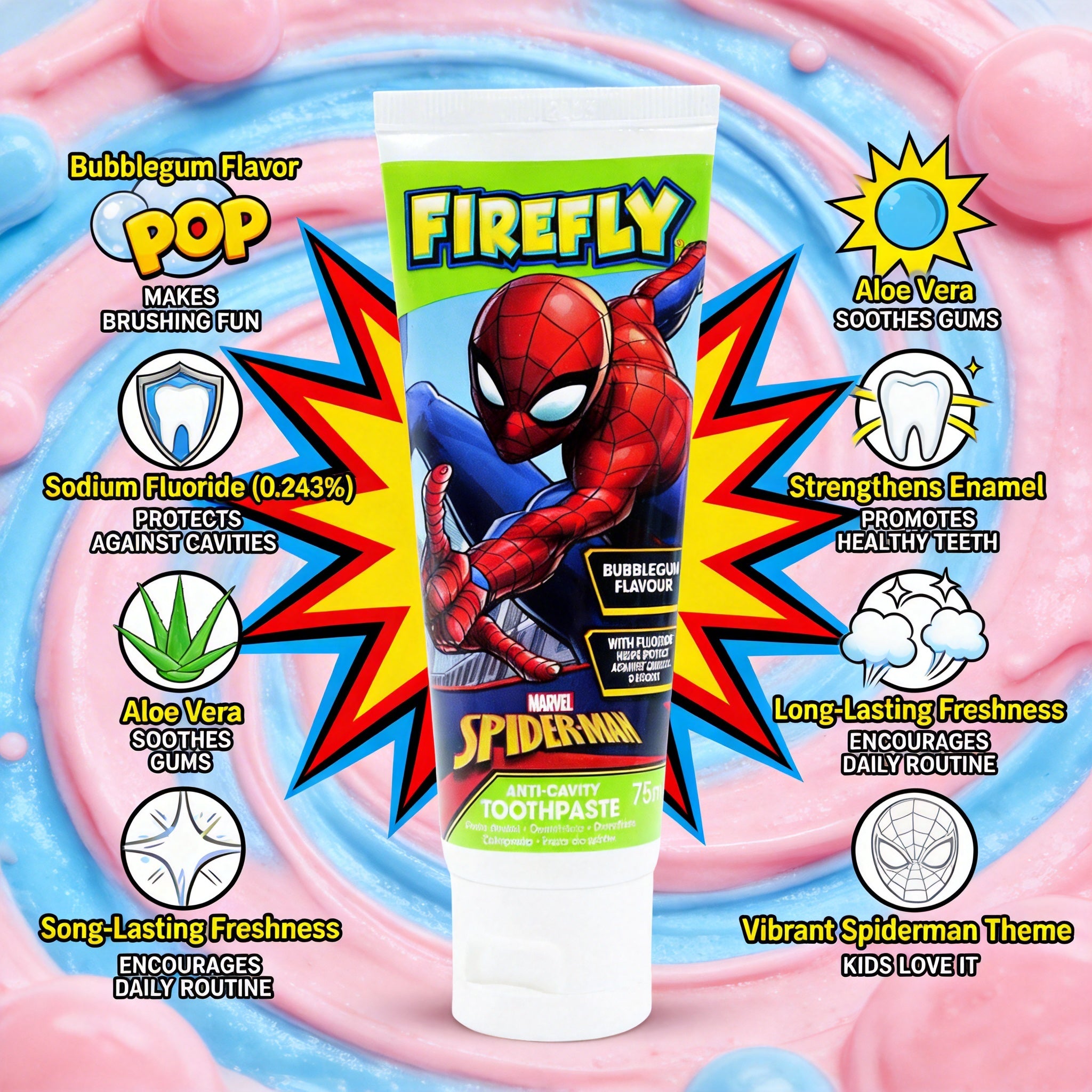 Spiderman Bubblegum Toothpaste 75ml
