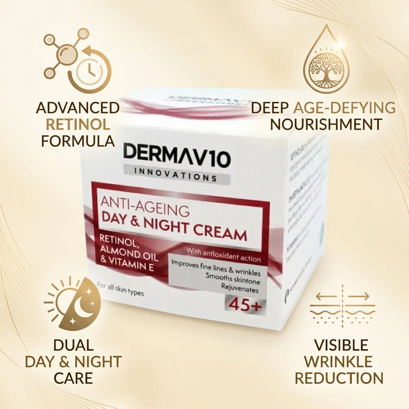 Derma V10 Anti-Ageing Retinol Day & Night Cream - 50ml