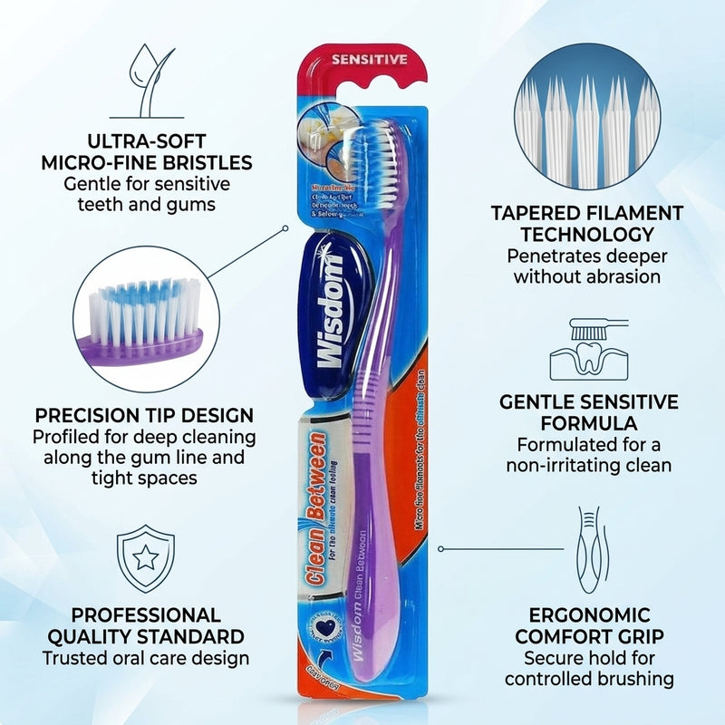 Wisdom Clean Between Sensitive Toothbrush 1pc