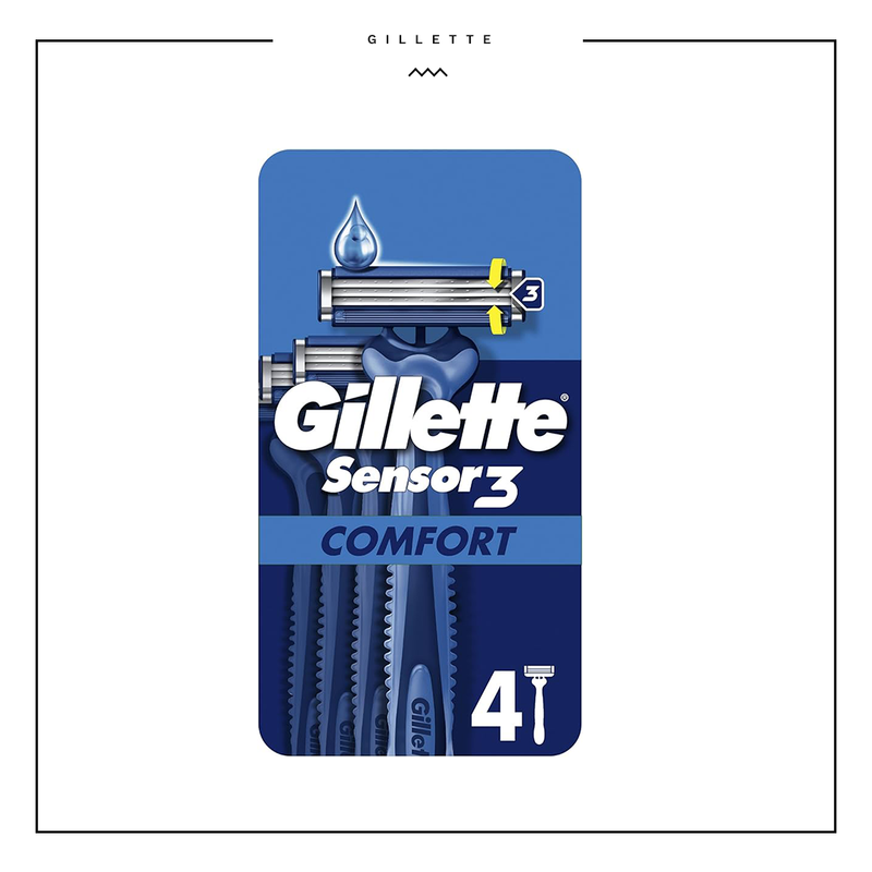 Gillette Sensor3 Comfort Disposable Razors 4 Peices