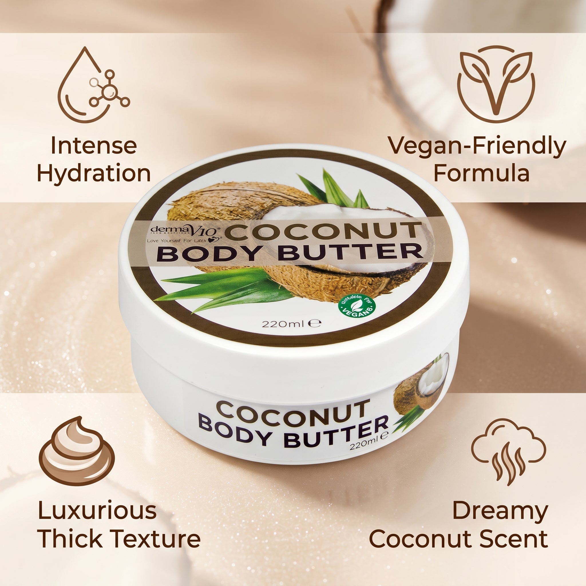 Derma V10 COCONUT Body Butter 220ml