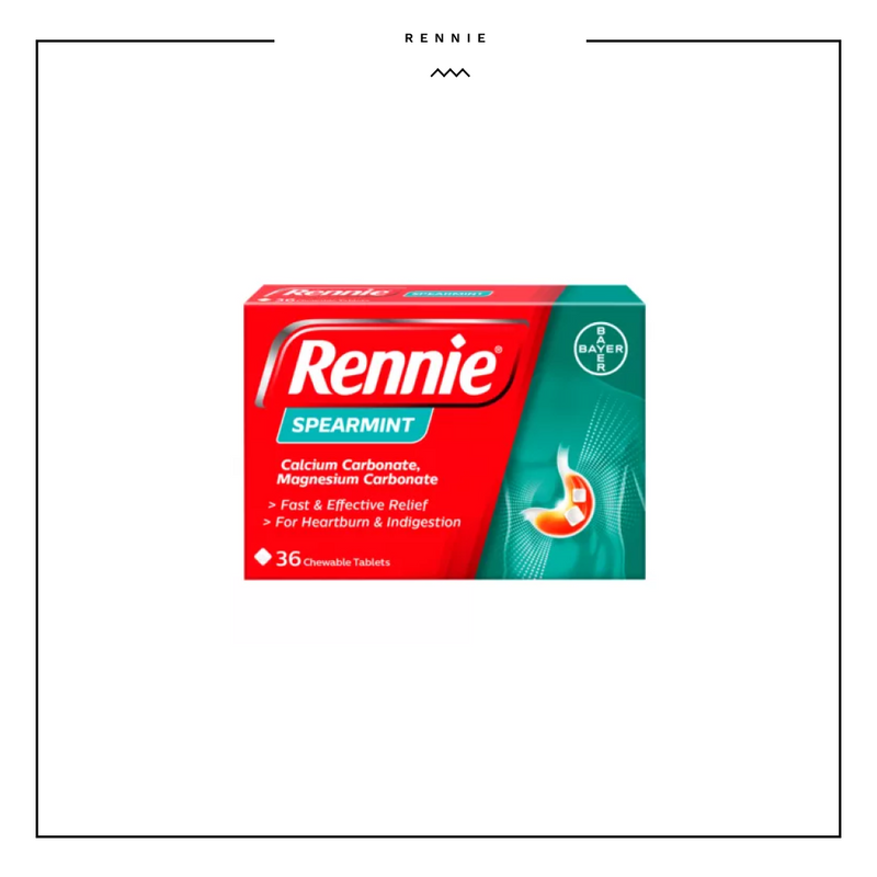 Rennie Spearmint Chewable Tablets 36 tablets