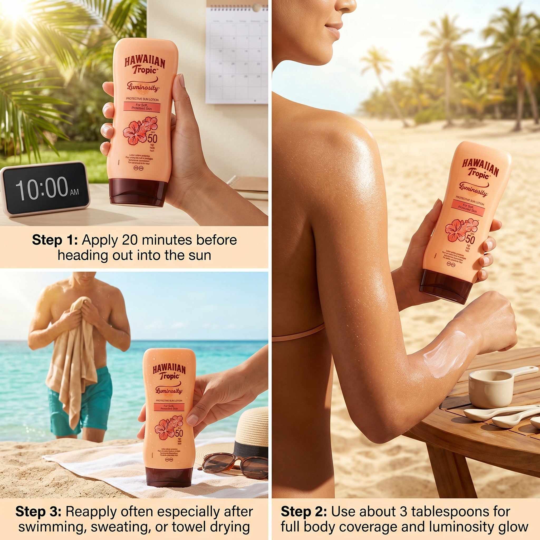 Hawaiian Tropic Luminosity Sun Lotion SPF 50 180ml