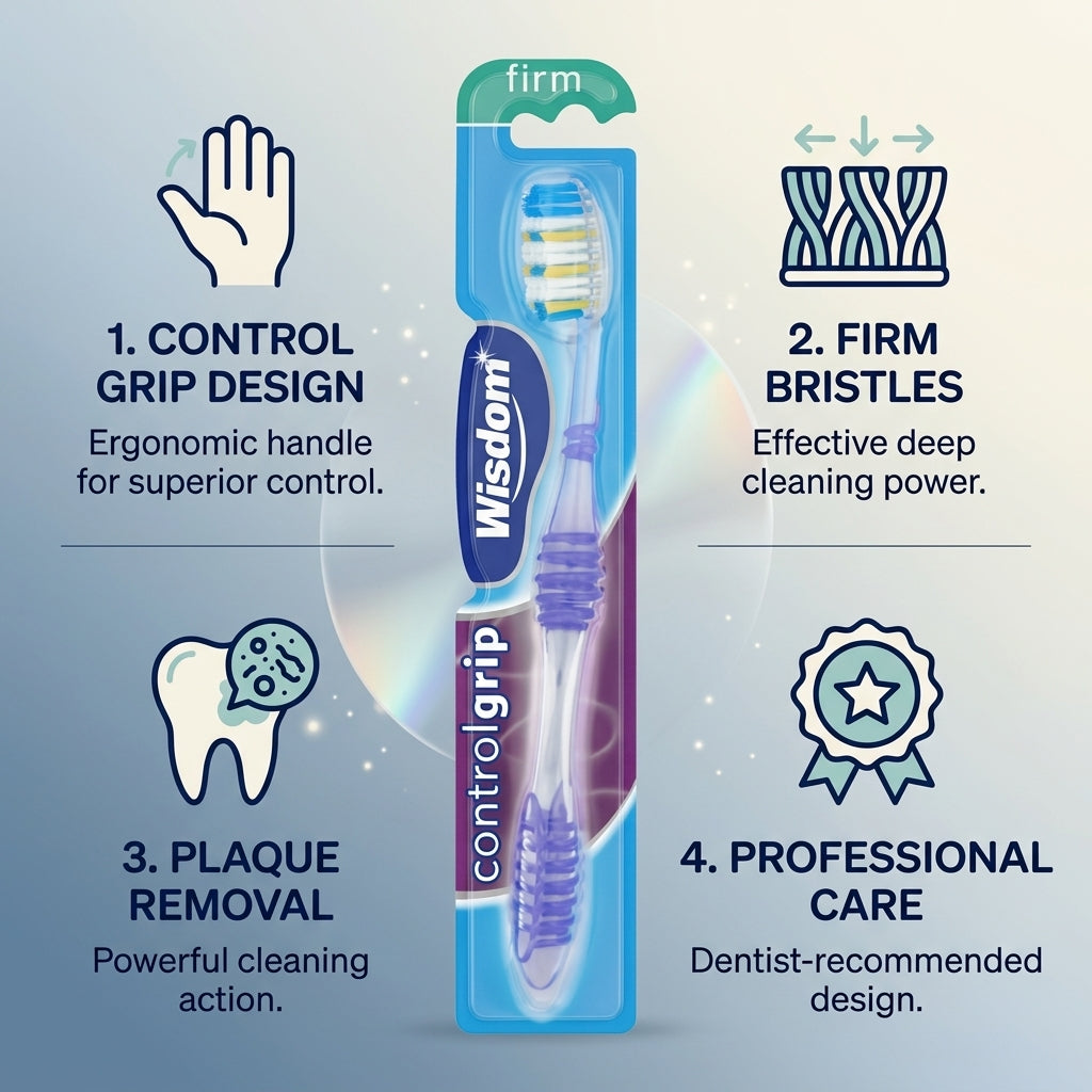 Wisdom Control Grip Toothbrush Firm